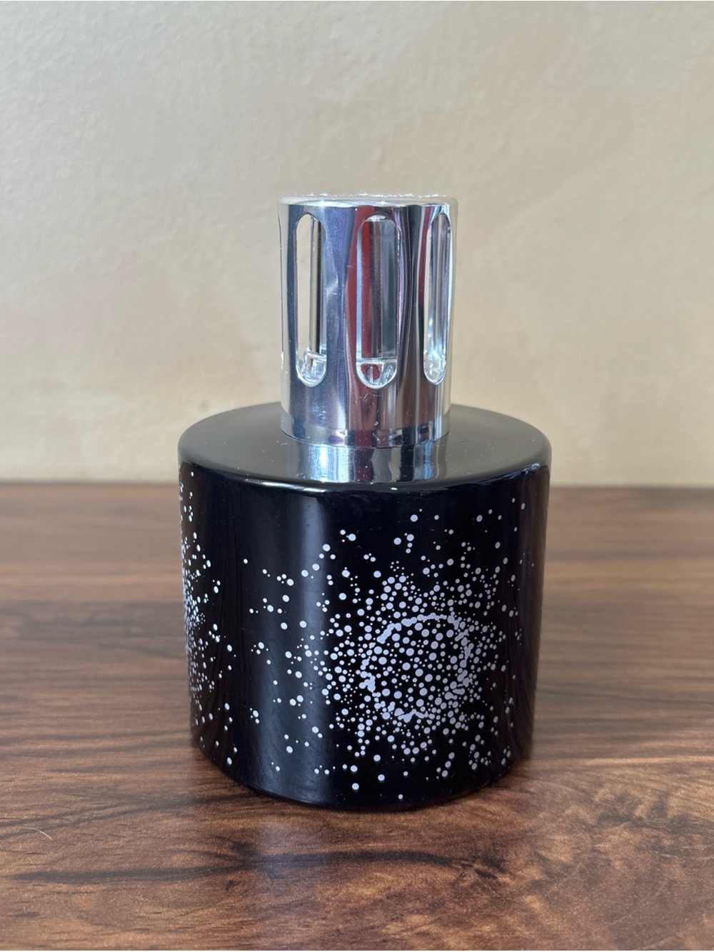 Lampe Berger Black and Silver Cosmic Speckle USED - LOOSE CAP - ODOR